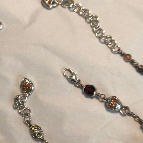 Brighton Silver Tone and Multi Colored Swarovski Crystal Beaded Necklace - Picture 3 of 7